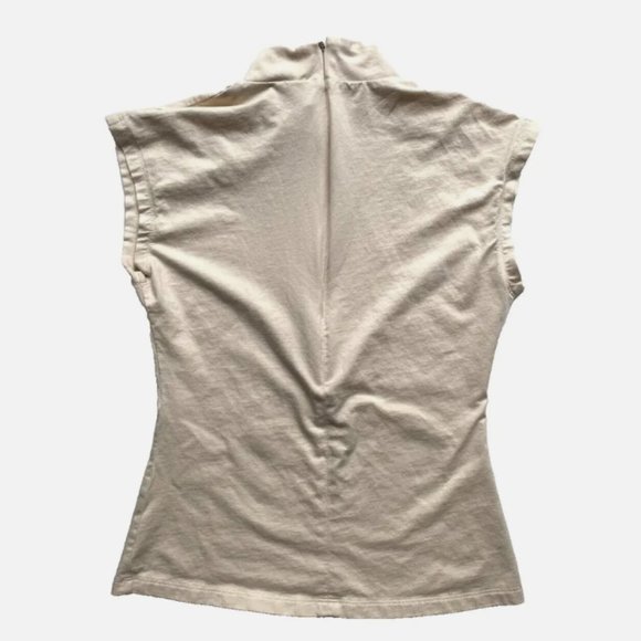 FRAME Mock Neck Top  Beige - Picture 5 of 7